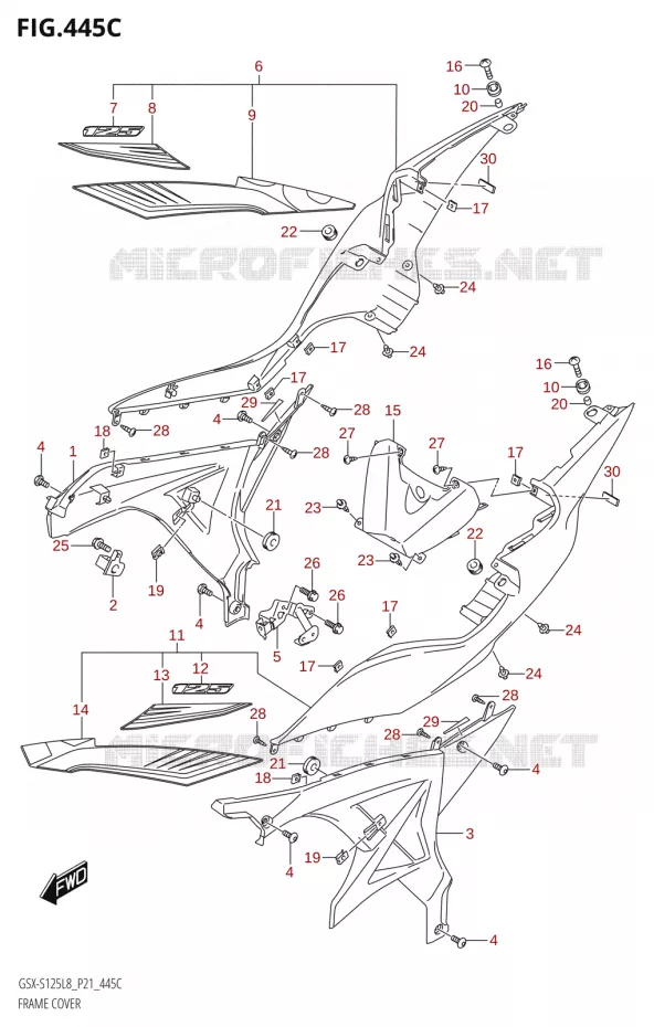 KUIP COVER (GSX-S125MLX:L8:P21) Suzuki MOTO 125 GSX-S 2018  GSX-S125MLX L8 (P21)