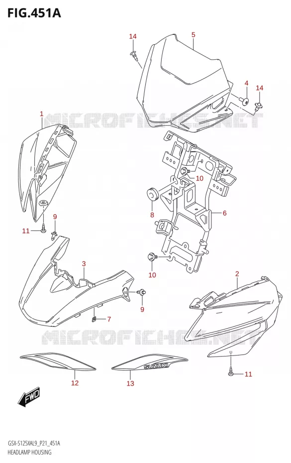 HEADLIGHT BOWL Suzuki MOTO 125 GSX-S 2019  GSX-S125XA L9 (P21)