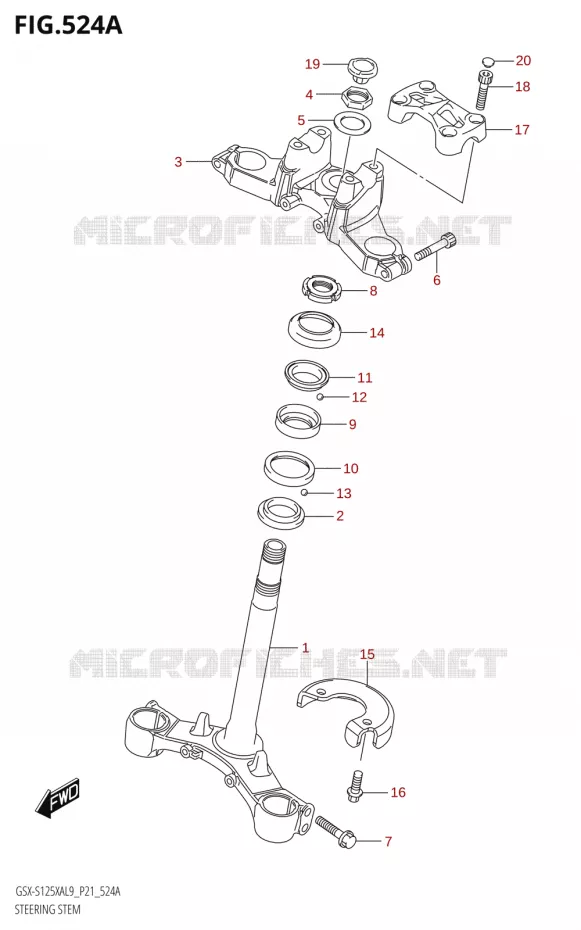 STUURKOLOM Suzuki MOTO 125 GSX-S 2019  GSX-S125XA L9 (P21)