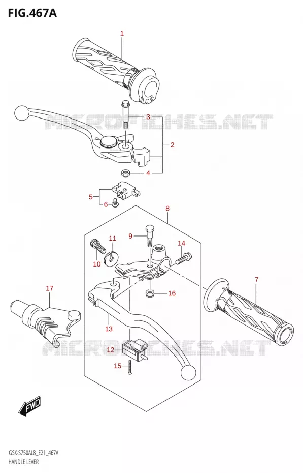 HEFBOMEN - HANDGRIPS Suzuki MOTO 750 GSX-S 2018  GSX-S750A L8 (E21)