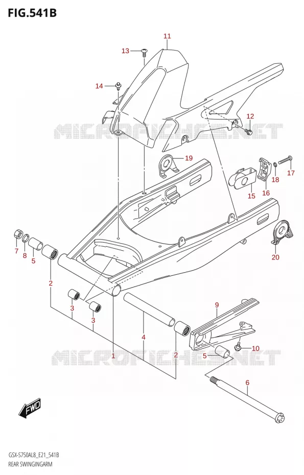 SWINGARMGINGARM (GSX-S750ZA:L8:E21) Suzuki MOTO 750 GSX-S 2018  GSX-S750ZA L8 (E21)