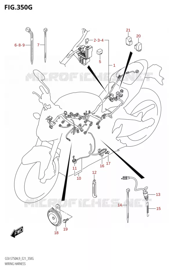 BEDRADINGNESS (GSX-S750WQZ:L9:E21) Suzuki MOTO 750 GSX-S 2019  GSX-S750A L9 (E21)