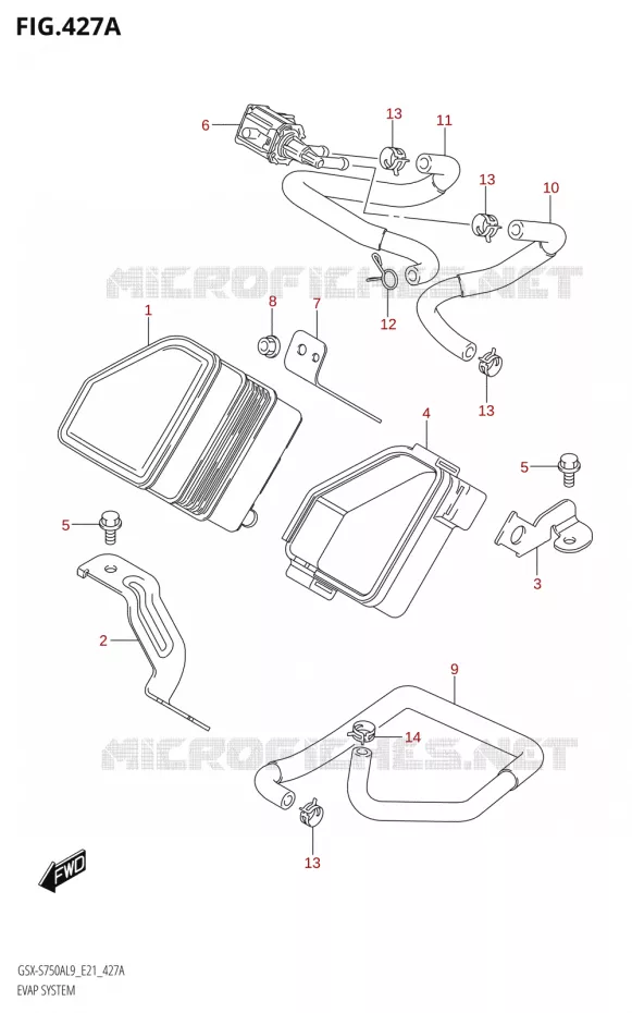 FUEL EVAP SYSTEM Suzuki MOTO 750 GSX-S 2019  GSX-S750A L9 (E21)