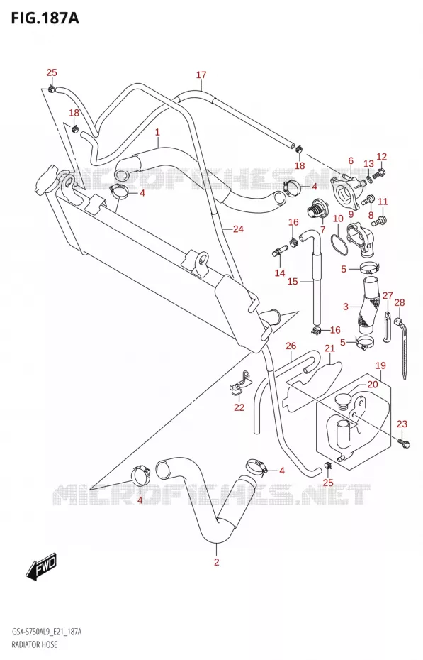 RADIATOR SLANG - EXPANSIEVAT Suzuki MOTO 750 GSX-S 2019  GSX-S750A L9 (E21)