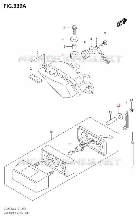 ACHTERLICHT Suzuki MOTO 250 INAZUMA 2018  GW250RAZ L8 (P21)