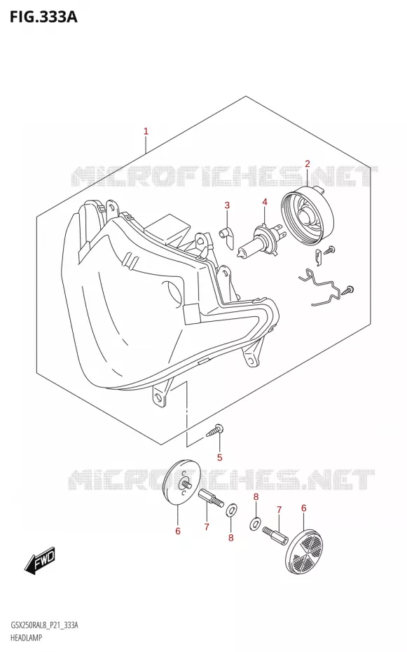 KOPLAMP Suzuki MOTO 250 INAZUMA 2018  GW250RAZ L8 (P21)