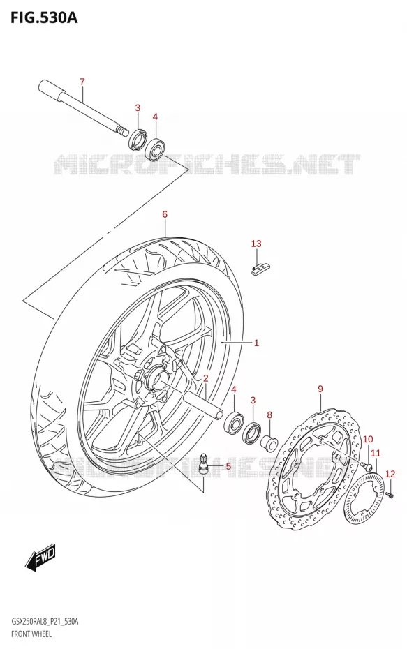 VOORWIELEL (GW250RA:L8:P21) Suzuki MOTO 250 INAZUMA 2018  GW250RA L8 (P21)