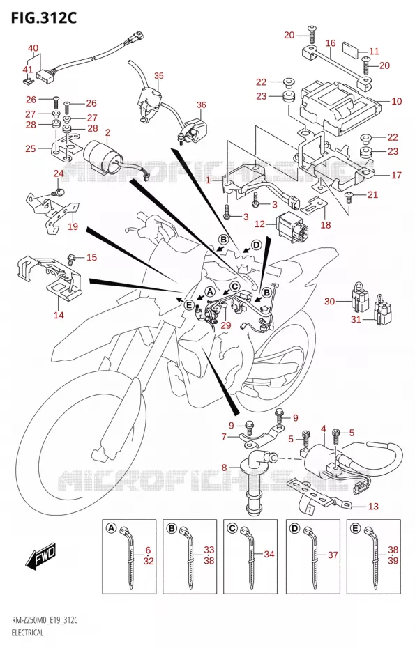 ELEKTRISCH (E19) Suzuki MOTO 250 RM-Z 2020  RM-Z250 M0 (E19)