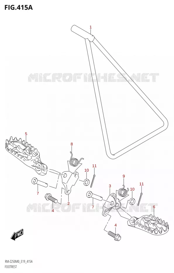 FOOTREST Suzuki MOTO 250 RM-Z 2020  RM-Z250 M0 (E19)