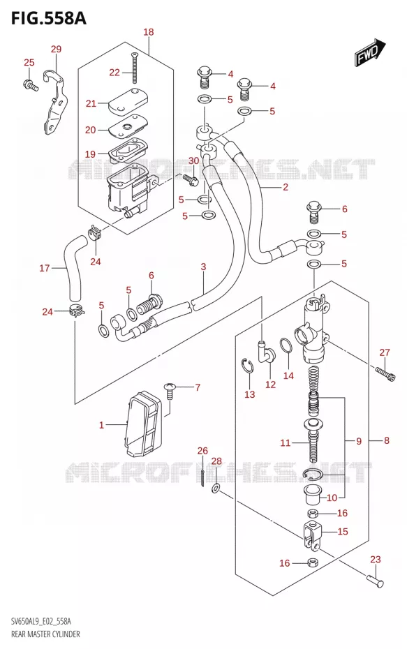 ACHTER HOOFDREMCILINDER Suzuki MOTO 650 SV 2019  SV650A L9 (E02)