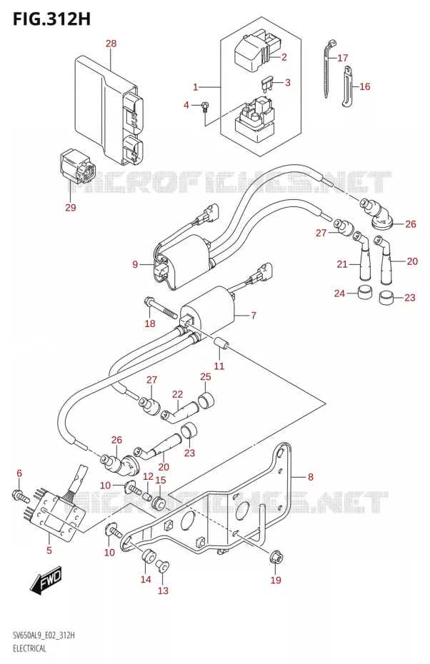 ELEKTRISCH (SV650XAUL9 E19) Suzuki MOTO 650 SV 2019  SV650XA L9 (E02)