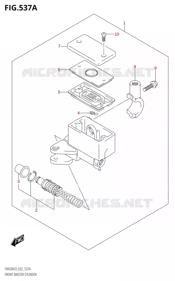 FRONT HOOFDREMCILINDER650AL9 E02) Suzuki MOTO 650 SV 2019  SV650A L9 (E02)