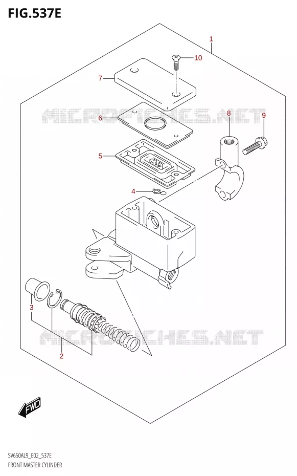 FRONT HOOFDREMCILINDER650AUL9 E02) Suzuki MOTO 650 SV 2019  SV650A L9 (E02)
