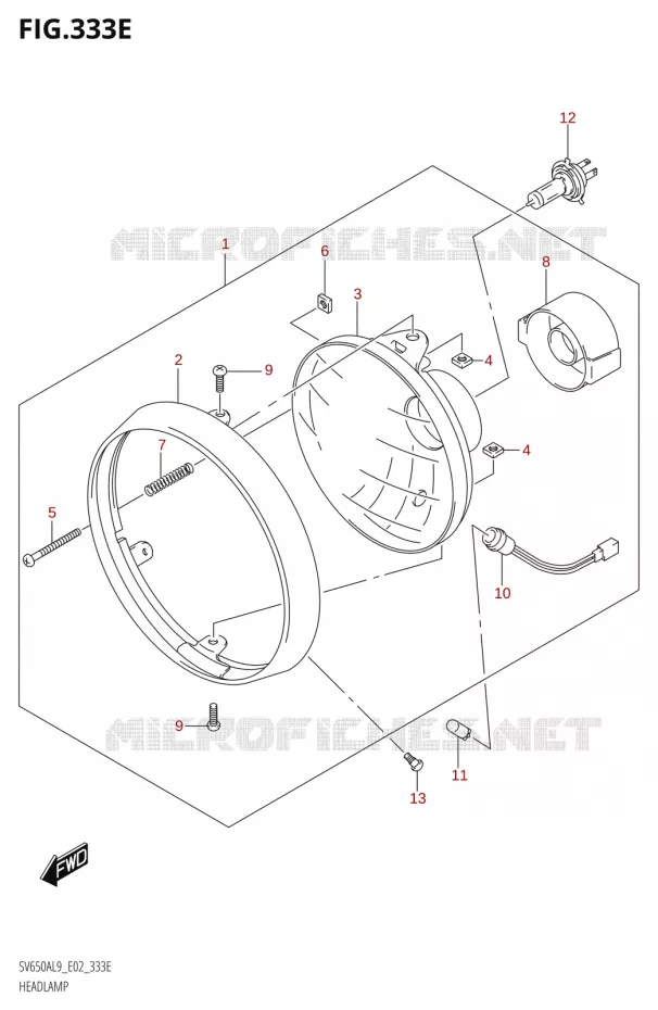 KOPLAMPV650AUL9 E02) Suzuki MOTO 650 SV 2019  SV650XA L9 (E02)