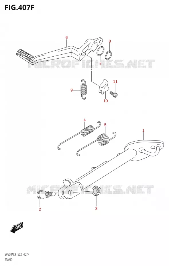 STANDLE (SV650AUL9 E19) Suzuki MOTO 650 SV 2019  SV650A L9 (E02)