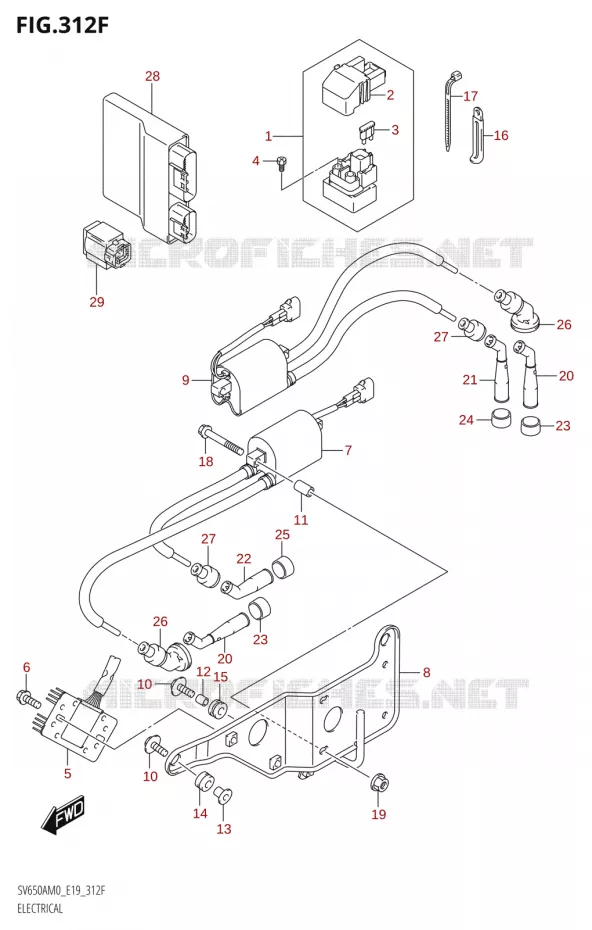 ELEKTRISCH (SV650AU,SV650XAU) Suzuki MOTO 650 SV 2020  SV650A (E19)