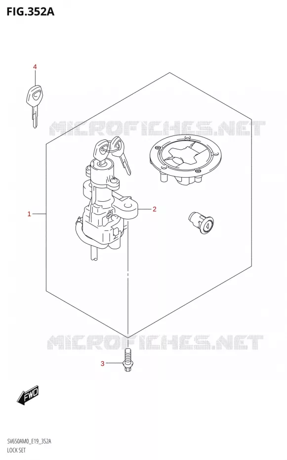 LOCK SET Suzuki MOTO 650 SV 2020  SV650A (E19)