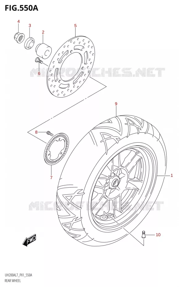 ACHTERWIEL Suzuki SCOOTER 125 BURGMAN 2019  UH125A L9 (P02)
