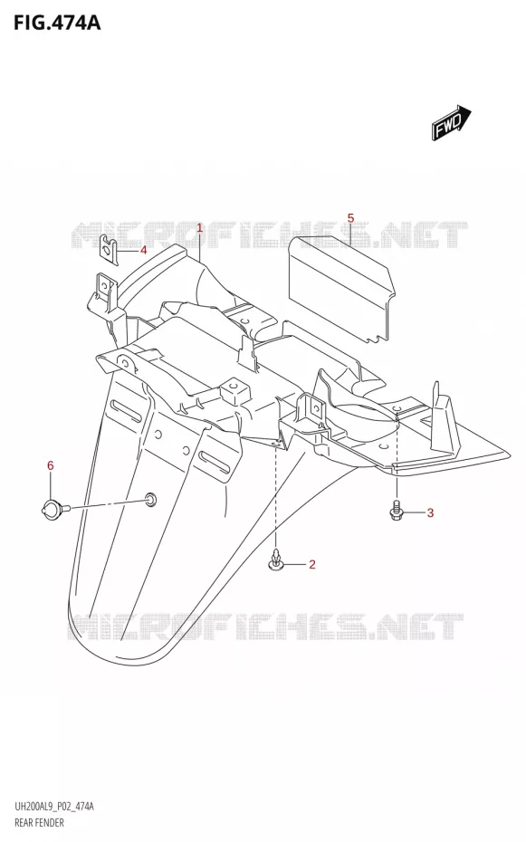 ACHTERSPATBORD Suzuki SCOOTER 200 BURGMAN 2019  UH200A L9 (P02)