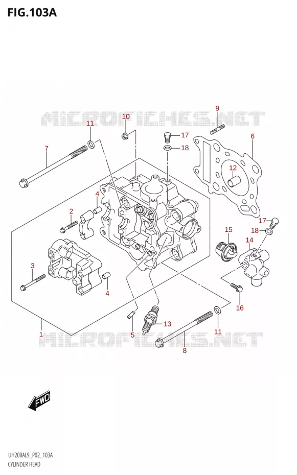 CILINDERKOP Suzuki SCOOTER 200 BURGMAN 2019  UH200A L9 (P02)