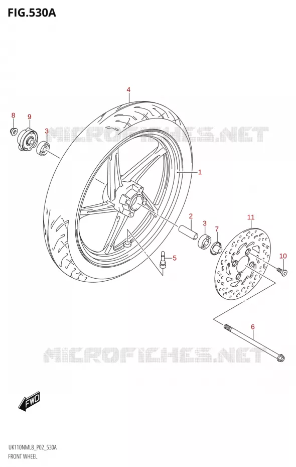 VOORWIEL Suzuki SCOOTER 110 ADDRESS 2018  UK110NM L8 (P02)