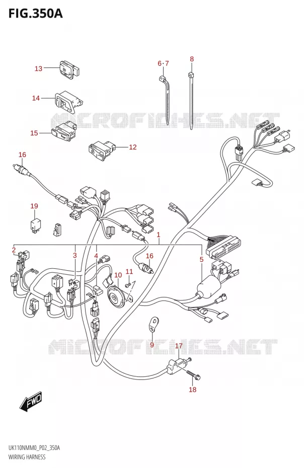 BEDRADINGISCEAU (UK110NMM0 P02) Suzuki SCOOTER 110 ADDRESS 2020  UK110NM M0 (P02)