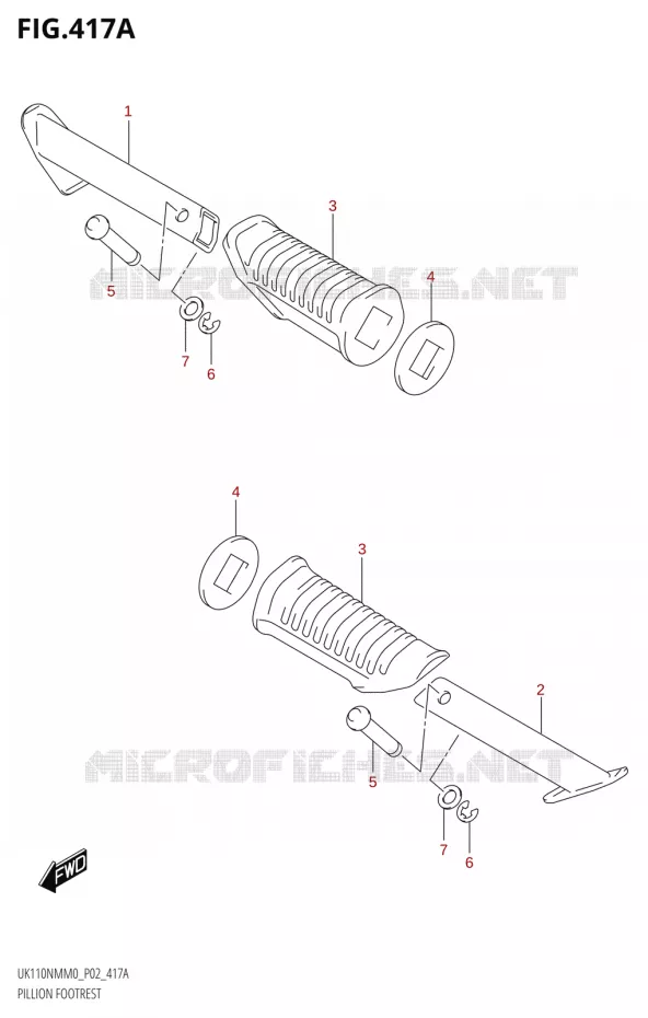 FOOTREST Suzuki SCOOTER 110 ADDRESS 2020  UK110NM M0 (P02)