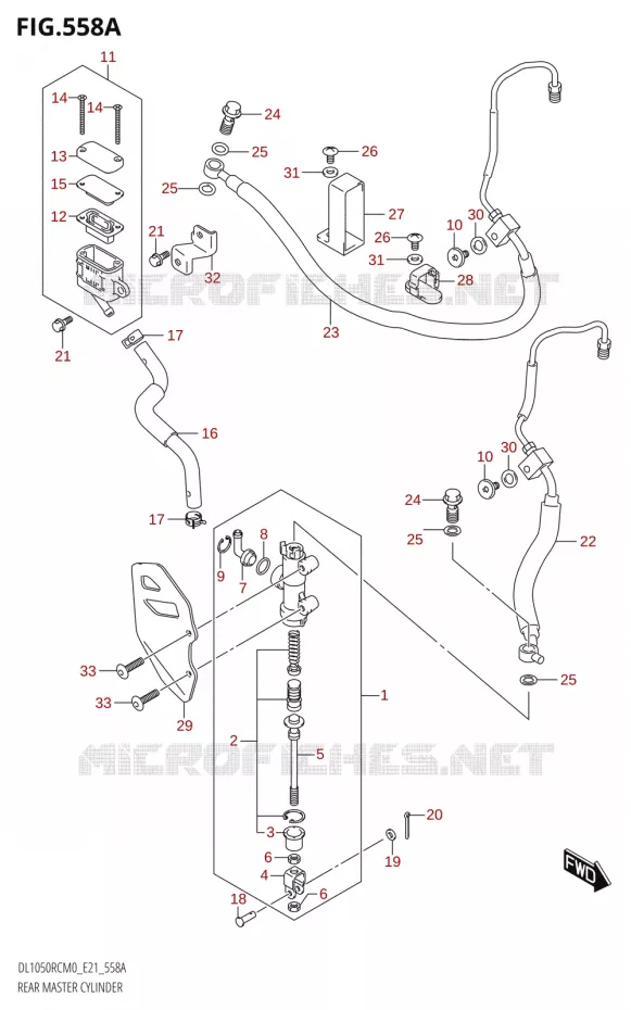 ACHTER HOOFDREMCILINDER050RC) Suzuki MOTO 1050 V-STROM 2020  DL1050RQ M0 (E21)