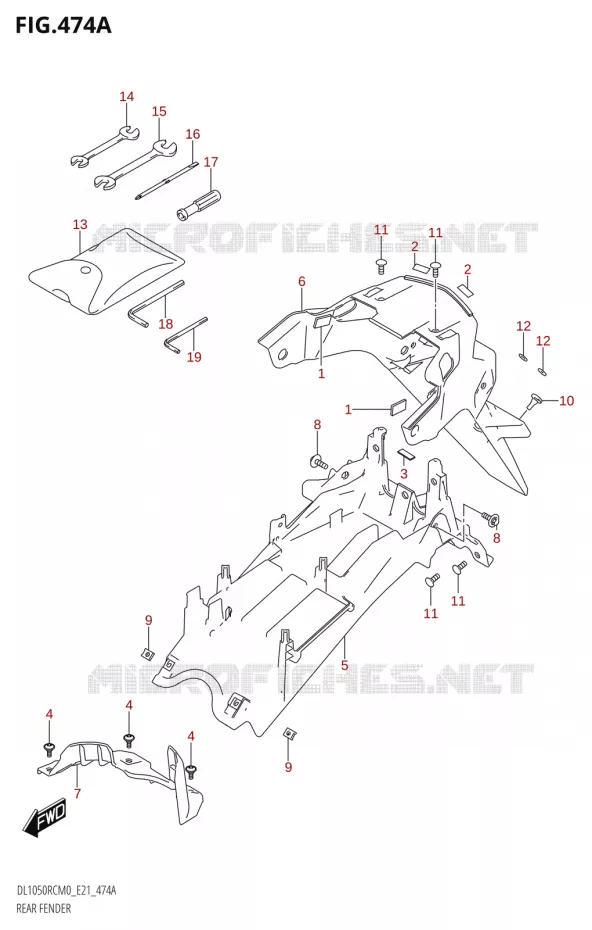 ACHTERSPATBORD0RC) Suzuki MOTO 1050 V-STROM 2020  DL1050RQ M0 (E21)