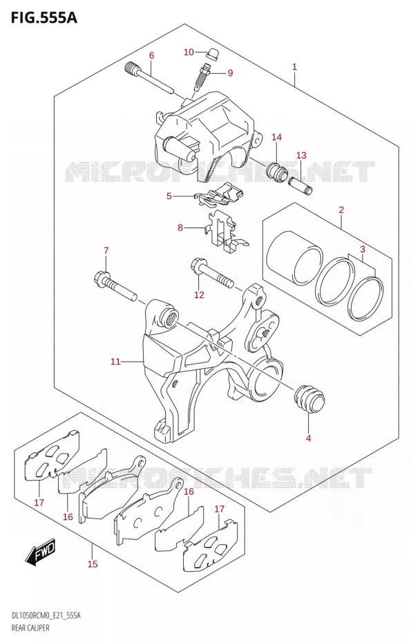 REAR CALIPER Suzuki MOTO 1050 V-STROM 2020  DL1050RQ M0 (E21)