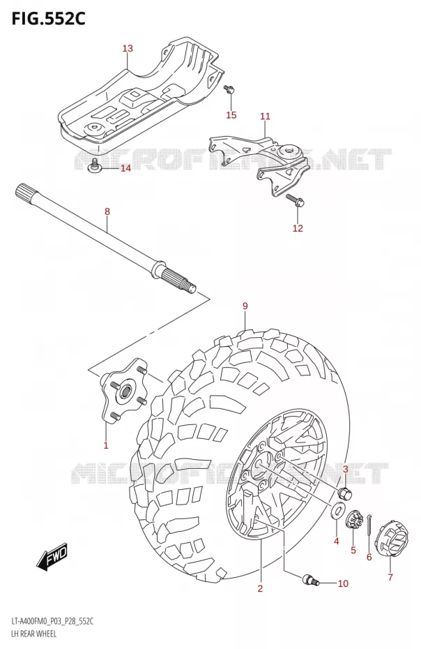 LINKERHAND ACHTERWIELFZM0 P03) Suzuki QUAD 400 KINGQUAD 2020  LT-A400F M0 (P28)