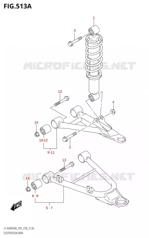SCHOKDEMPER - VORKBEEN Suzuki QUAD 400 KINGQUAD 2020  LT-A400F M0 (P28)