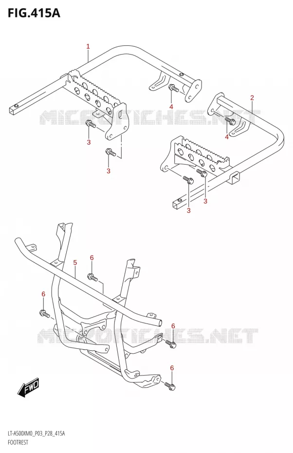 FOOTREST Suzuki QUAD 500 KINGQUAD 2020  LT-A500X / XP / XPZ M0 (P03,P28,P33)