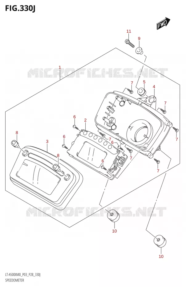 SNELHEIDSMETER00XPZM0 P33) Suzuki QUAD 500 KINGQUAD 2020  LT-A500X / XP / XPZ M0 (P03,P28,P33)