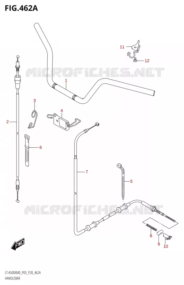 STUUR (LT-A500XM0 P03) Suzuki QUAD 500 KINGQUAD 2020  LT-A500X / XP / XPZ M0 (P03,P28,P33)