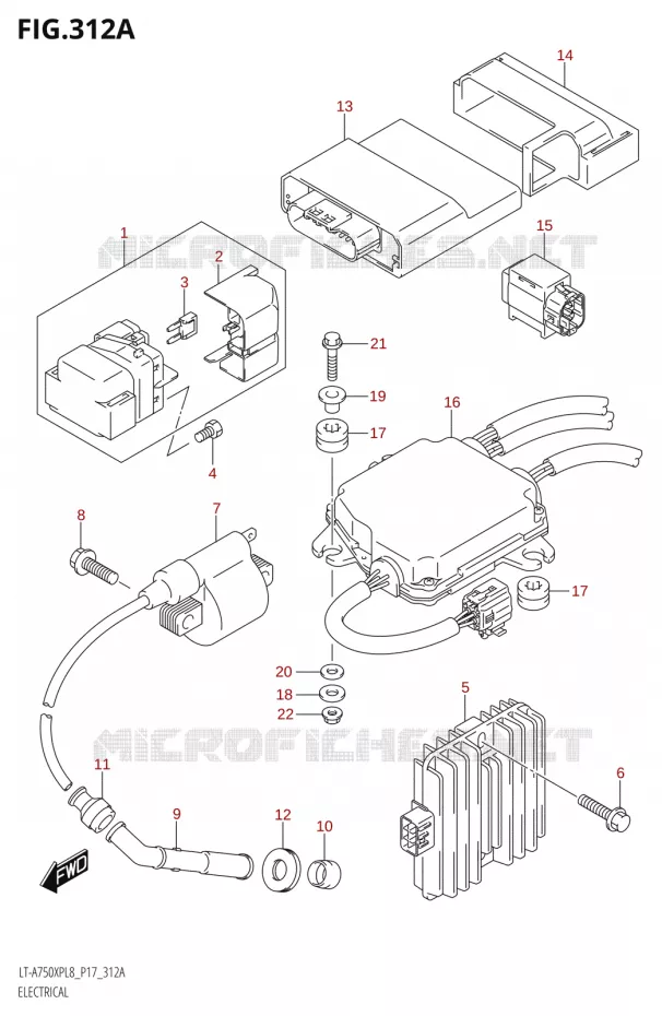 ELEKTRISCH Suzuki QUAD 750 KINGQUAD 2018  LT-A750XP L8 (P17)