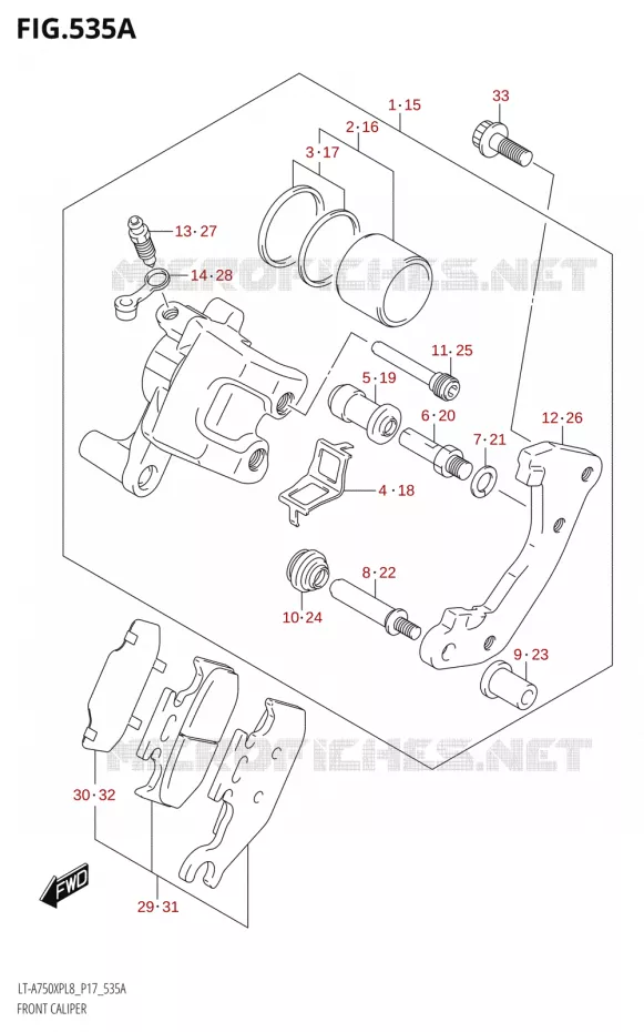 FRONT CALIPER Suzuki QUAD 750 KINGQUAD 2018  LT-A750XP L8 (P17)
