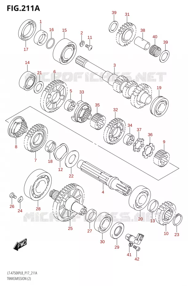TRANSMISSION (2) Suzuki QUAD 750 KINGQUAD 2018  LT-A750XP L8 (P17)