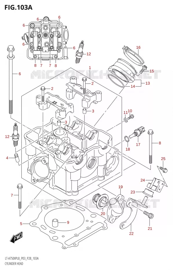 CILINDERKOP Suzuki QUAD 750 KINGQUAD 2018  LT-A750XPB L8 (P03)