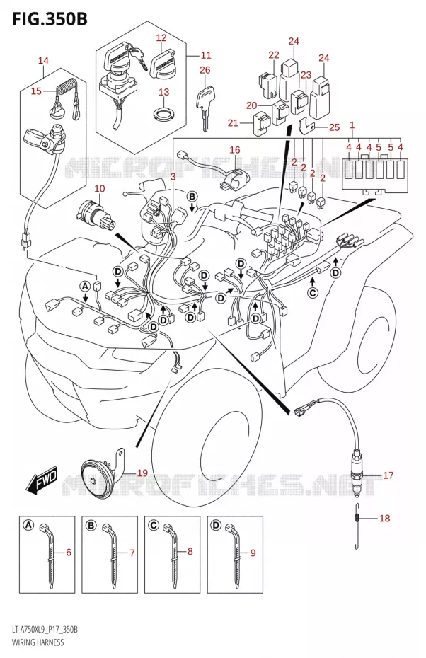 BEDRADINGISCEAU (LT-A750XPL9 P17) Suzuki QUAD 750 KINGQUAD 2019  LT-A750X L9 (P17)