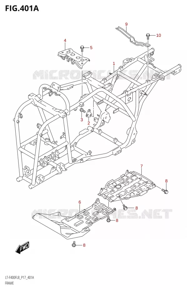 FRAME Suzuki QUAD 400 KINGQUAD 2018  LT-F400F L8 (P17)