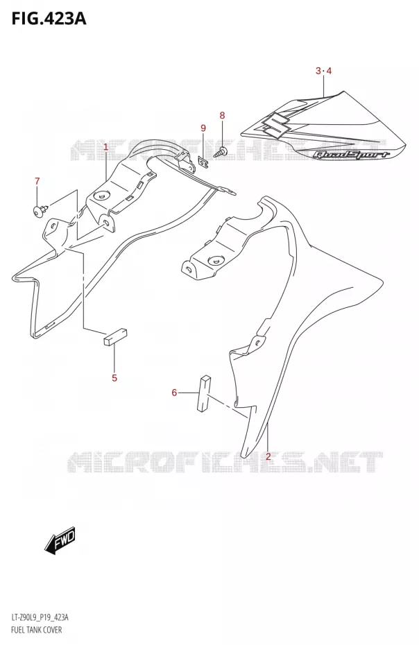 FUEL TANK - COVERS Suzuki QUAD 90 QUADSPORT 2019  LT-Z90 L9 (P19)