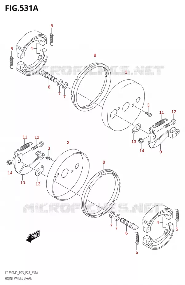 VOOR REM Suzuki QUAD 90 QUADSPORT 2020  LT-Z90 M0 (P03,P28)
