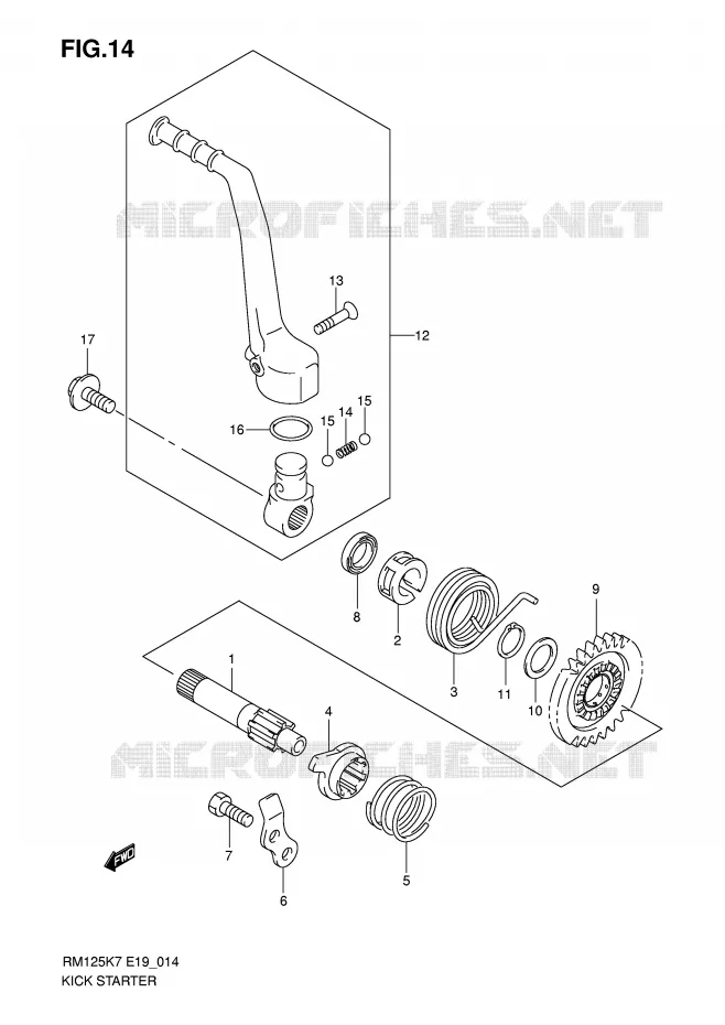 KICKSTARTER Suzuki MOTO 125 RM 2008  RM125K8(P19)