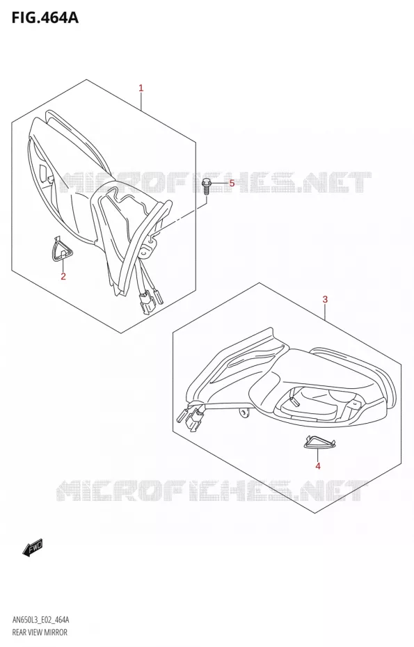 ACHTERSPIEGEL Suzuki SCOOTER 650 BURGMAN 2013  AN650 L3 (E02,E19)