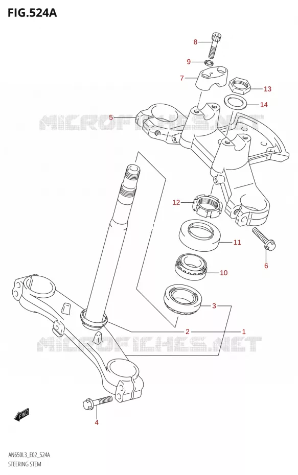 STUURKOLOM Suzuki SCOOTER 650 BURGMAN 2013  AN650Z L3 (E02,E19)