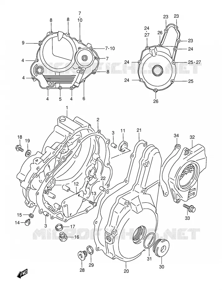 CASING Suzuki MOTO 350 DR 1996  DR350SE T (E02,E04,E18,E94)