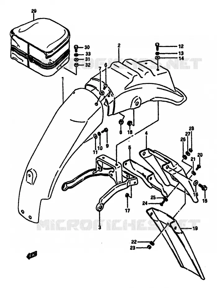 ACHTERSPATBORD Suzuki MOTO 600 DR 1987  DR600SH(E2)