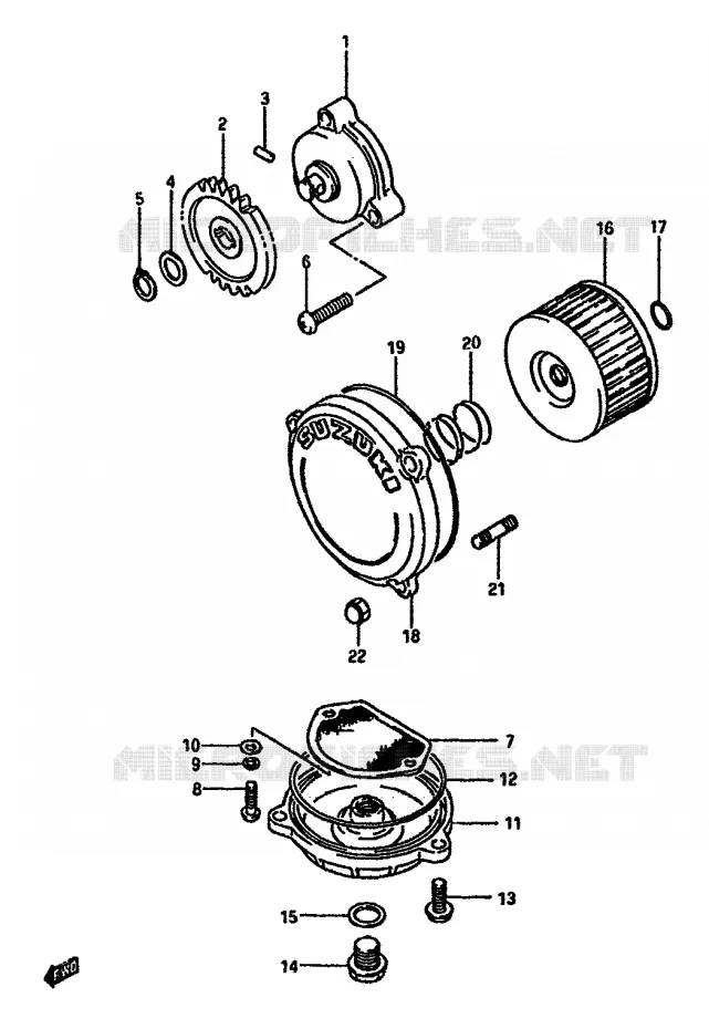 OLIEPOMP Suzuki MOTO 600 DR 1987  DR600S H/DR600SU H