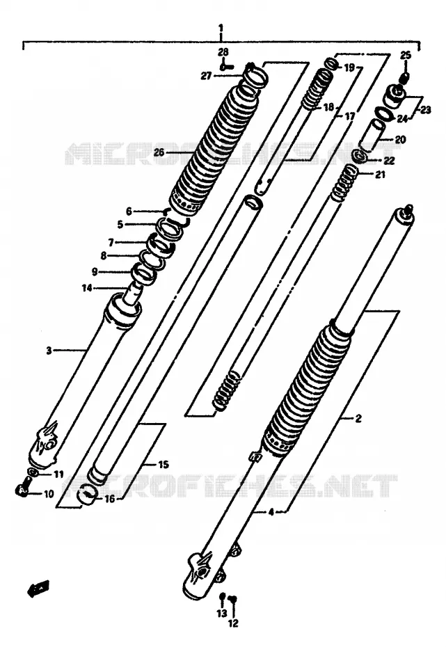 VOORVORK Suzuki MOTO 600 DR 1987  DR600S H/DR600SU H